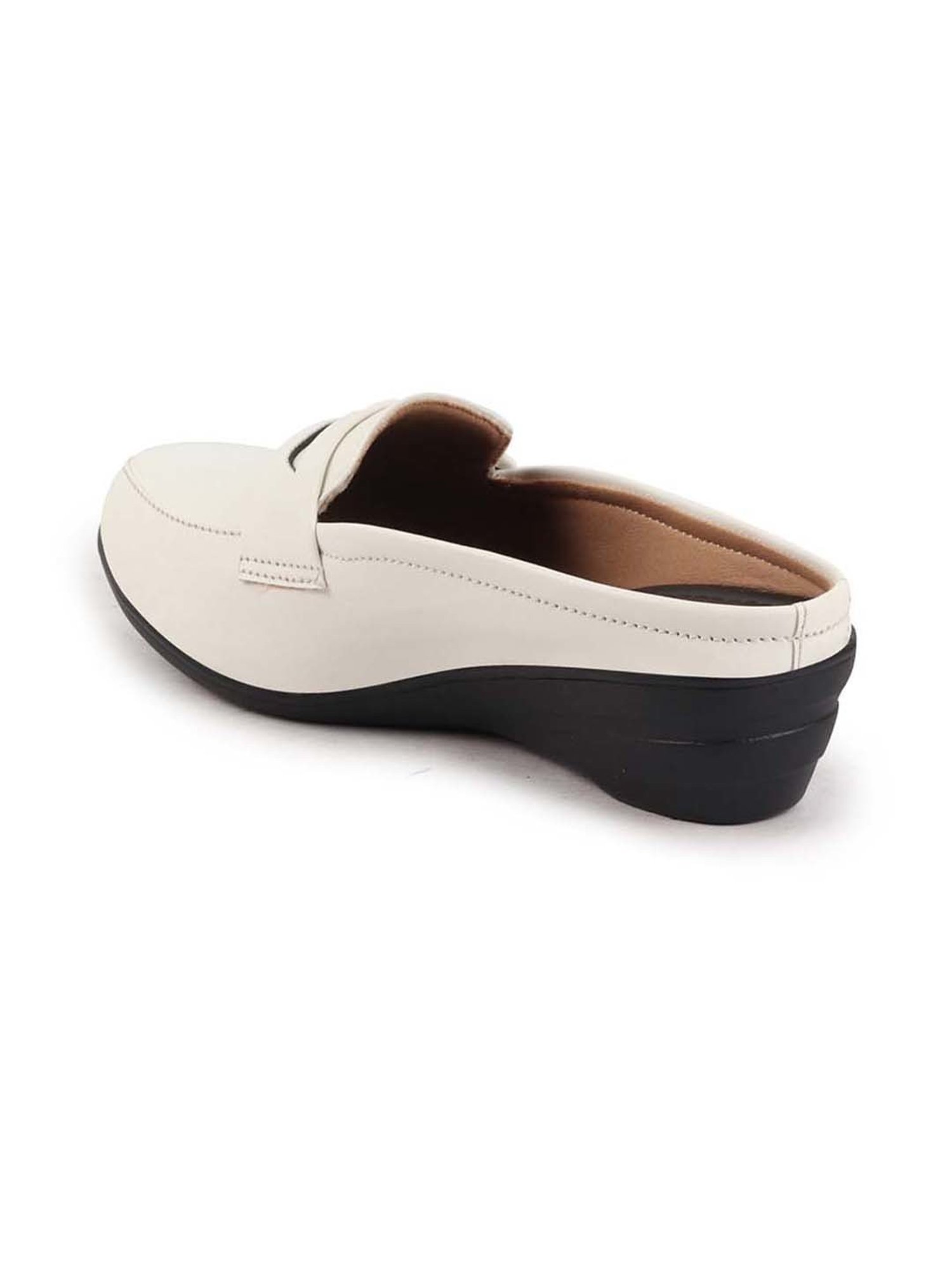 Fausto Women's White Mule Wedges