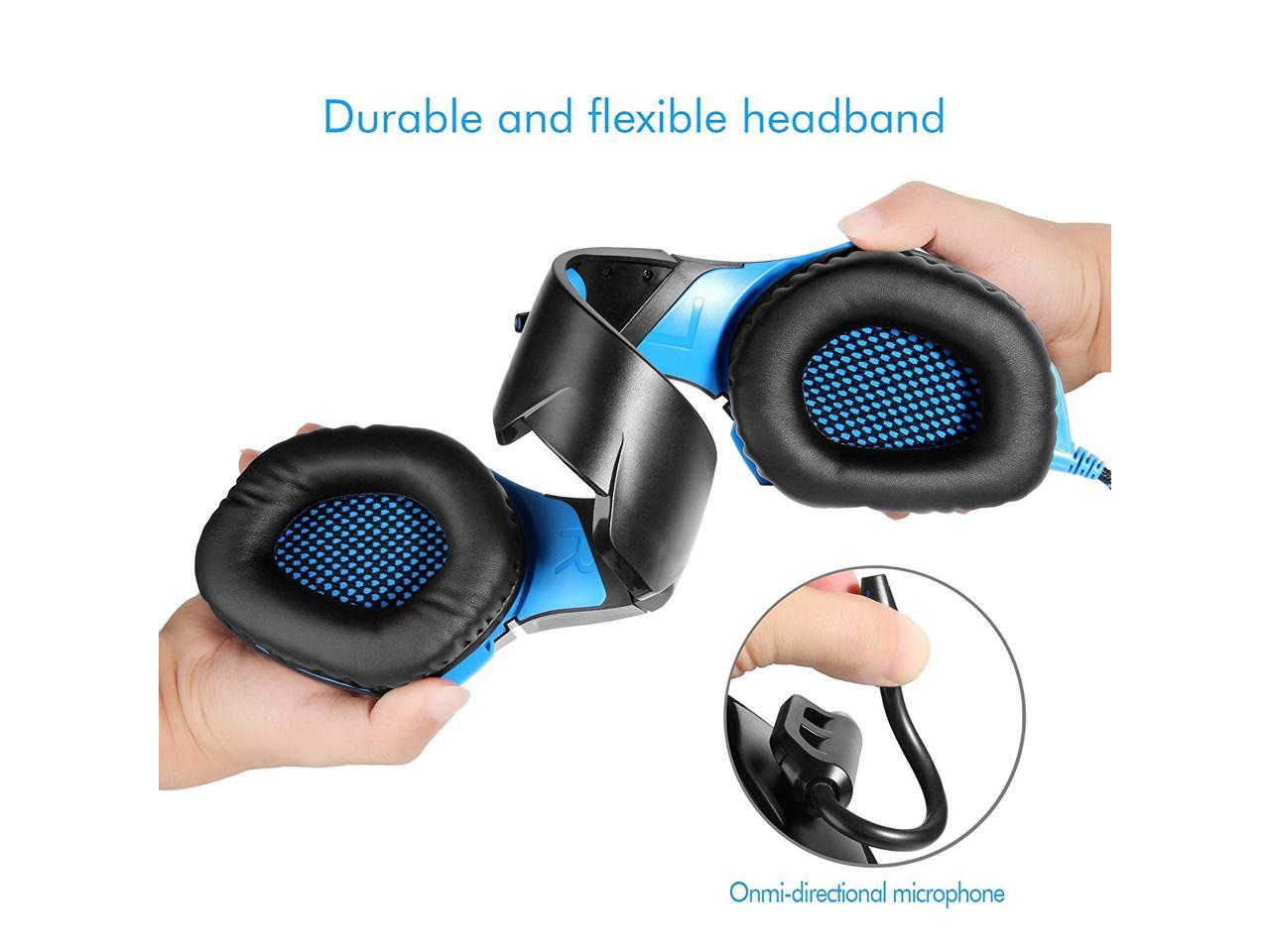 ONIKUMA Gaming Headset for PS4 ,Xbox One, 7.1 Surround Sound Noise Canceling Headset with Microphone &RGB LED Light, Compatible with PC,Game Boy Advance,Nintendo Switch (Adapter Not Included)