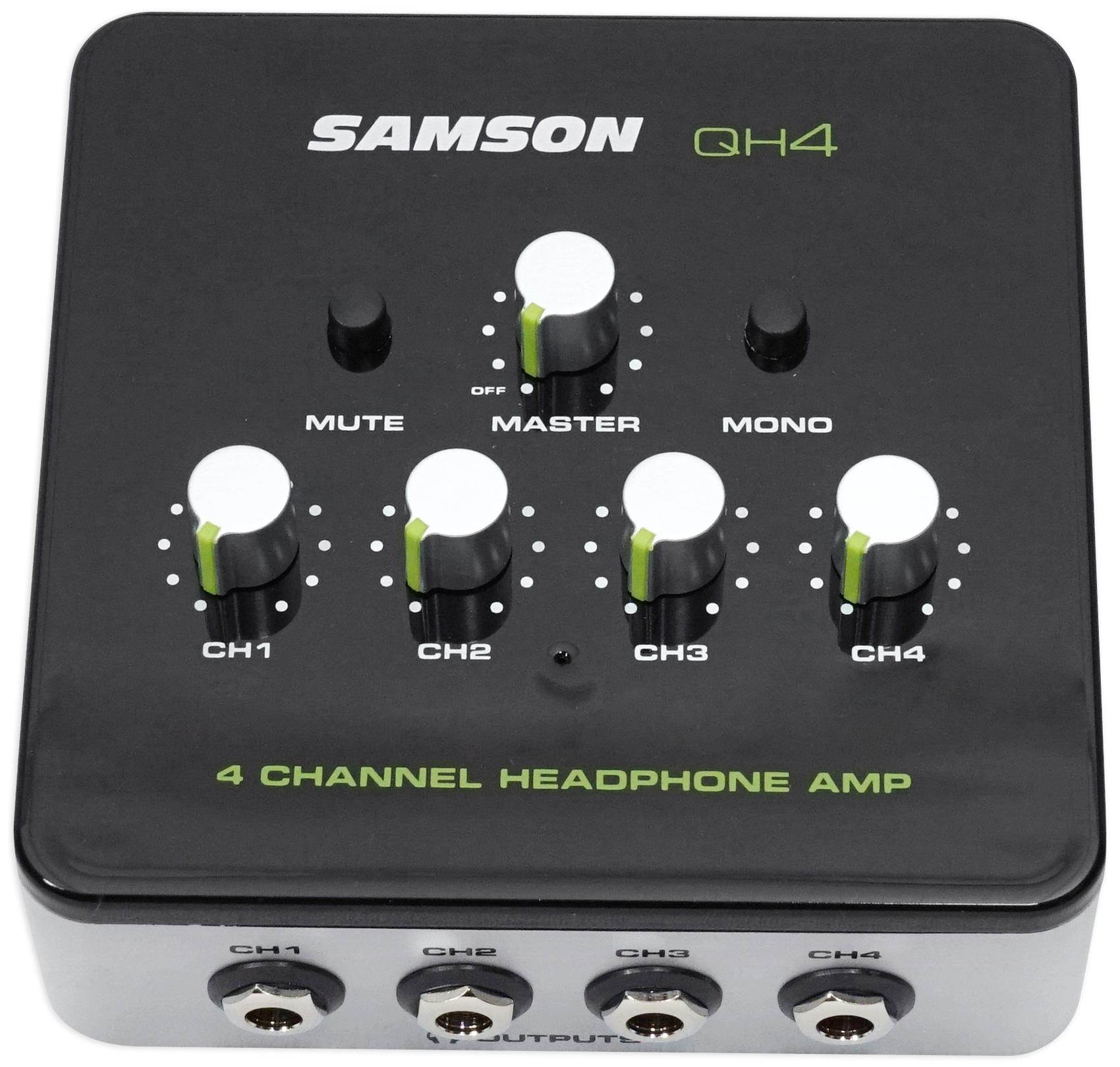 SAMSON QH4 4_Ch Stereo DJ Studio Monitoring Headphone Amplifier Amp Headphones