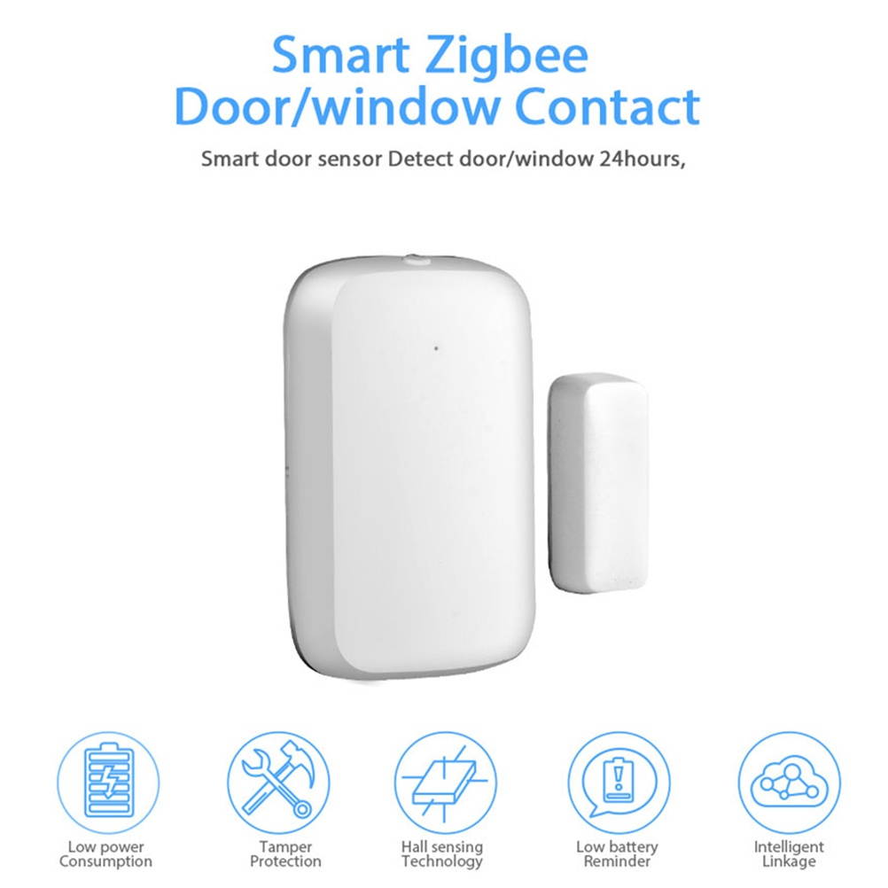 1 Set Magnetic Door Sensor Detector Intelligent ZigBee Door Sensor App Alerts Reminder for Home (White)
