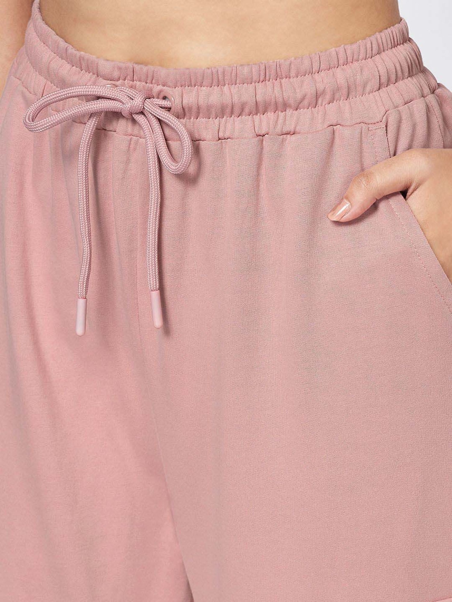 Ajile by Pantaloons Pink Cotton Plain Flared Pants