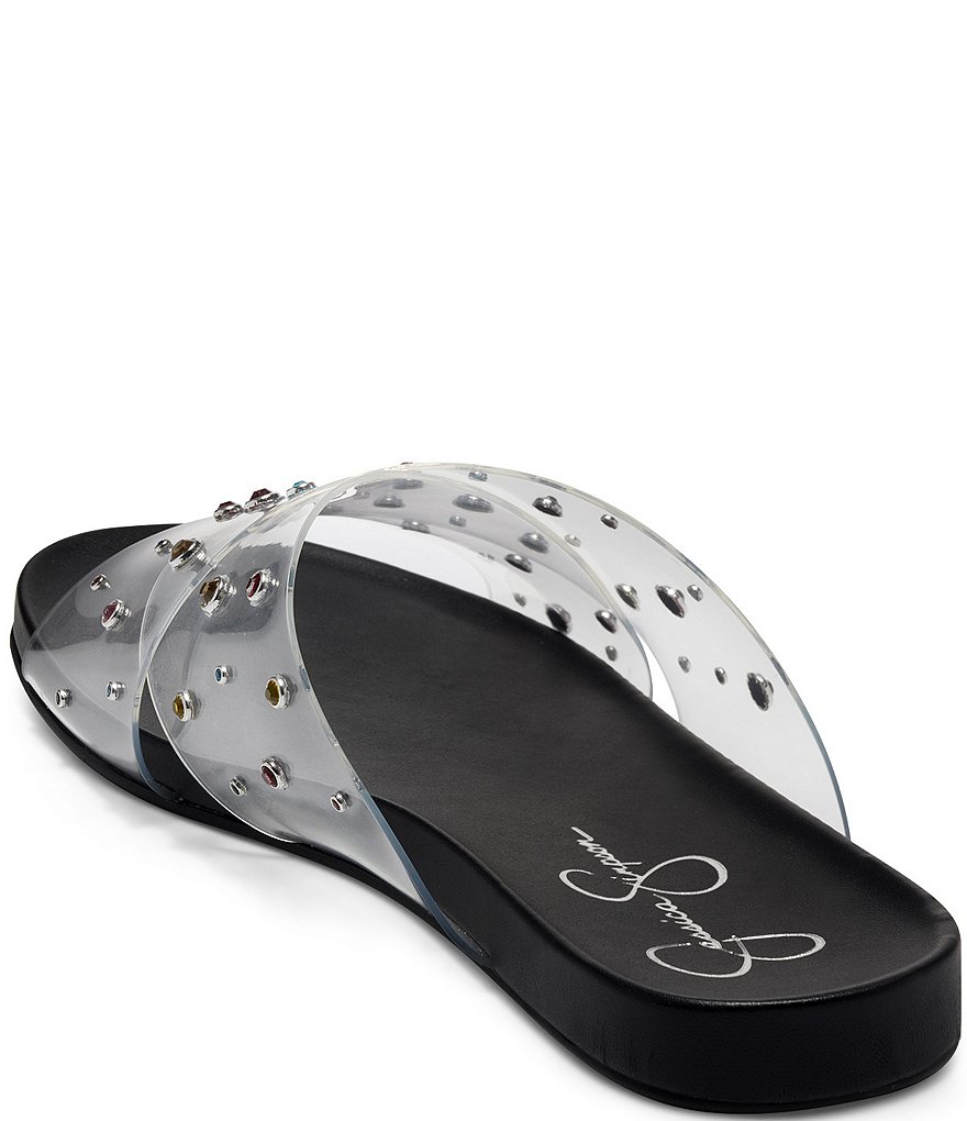 Jessica Simpson Tislie Clear Rhinestone Flat Sandals