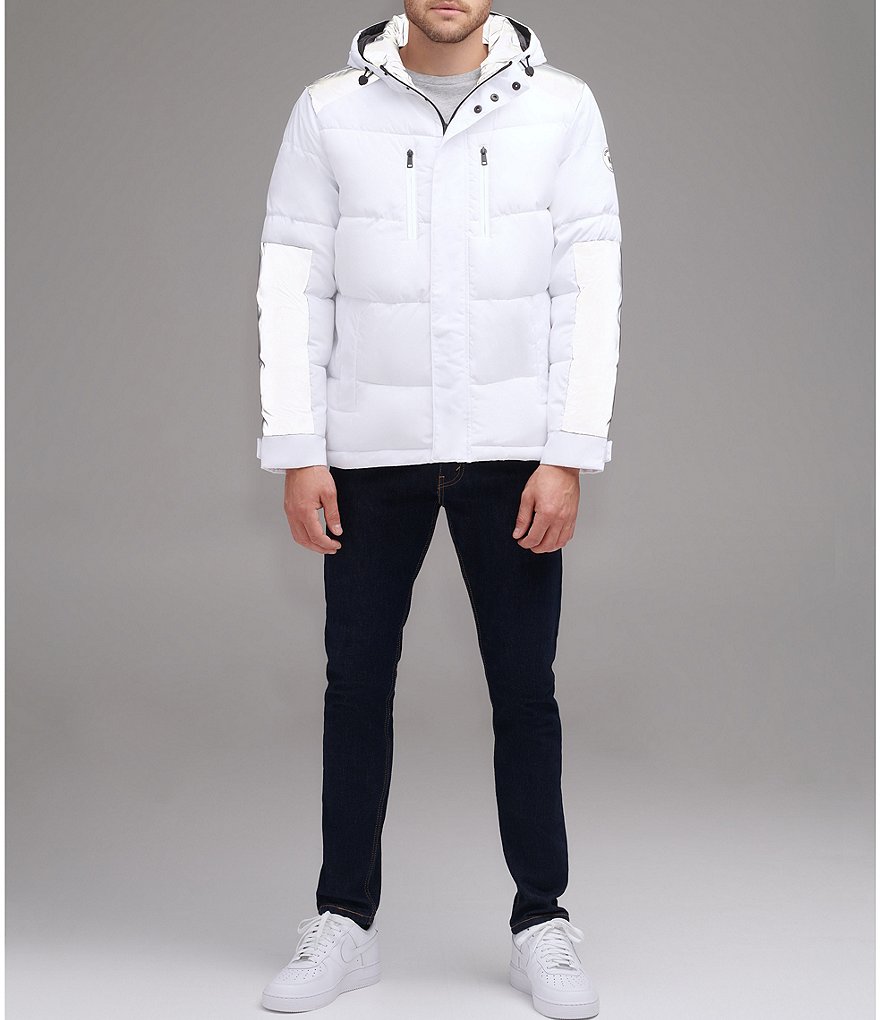 Kenneth Cole New York Long-Sleeve Mixed-Media Hooded Puffer Jacket