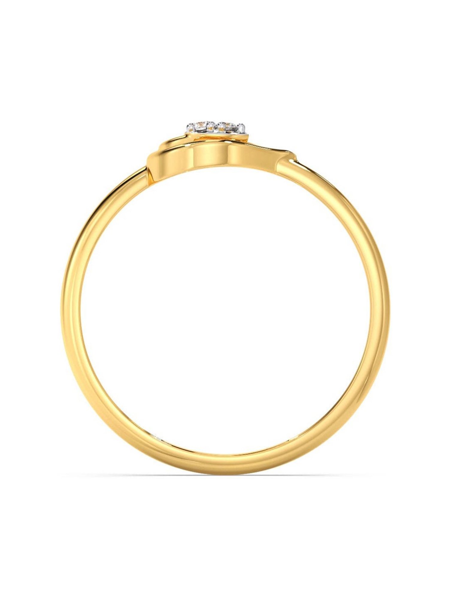 Candere by Kalyan Jewellers Stylish Design 18k Yellow Gold & Diamond Ring