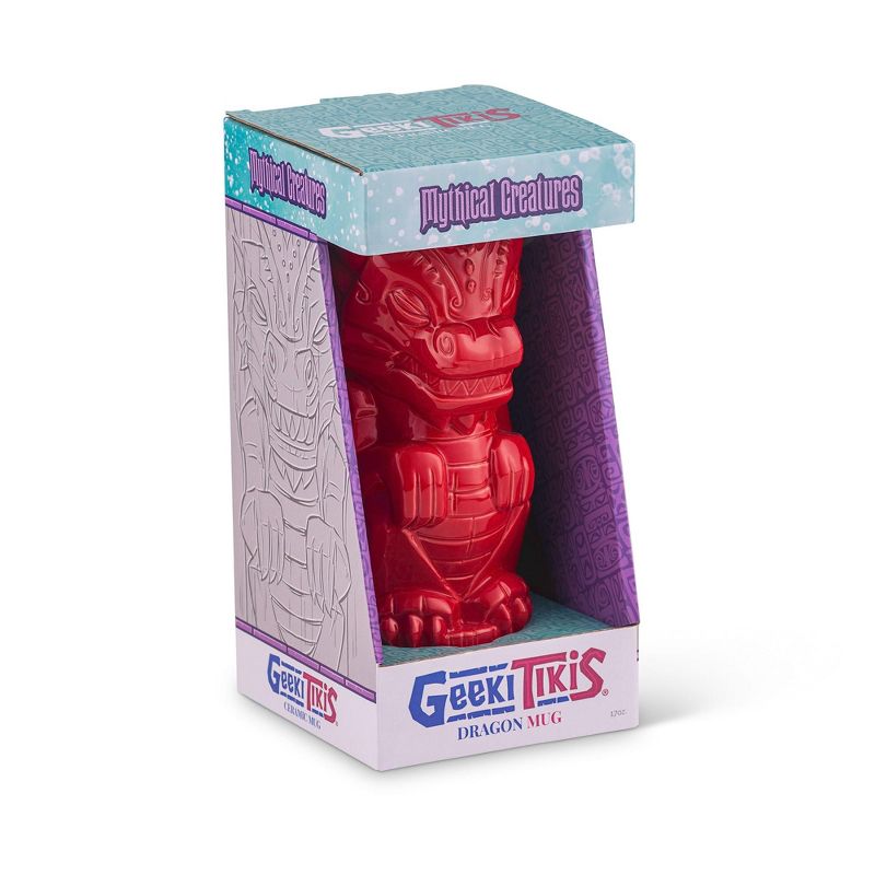 Beeline Creative Geeki Tikis Red Dragon Fantasy Mug | Ceramic Tiki Style Cup | Holds 17 Ounces