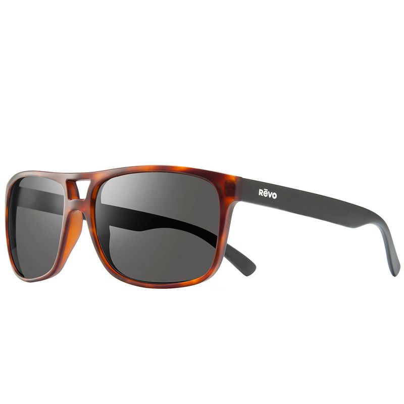 Revo Holsby RE 1019 02 GY Unisex Square Polarized Sunglasses Matte Dark Tortoise 58mm