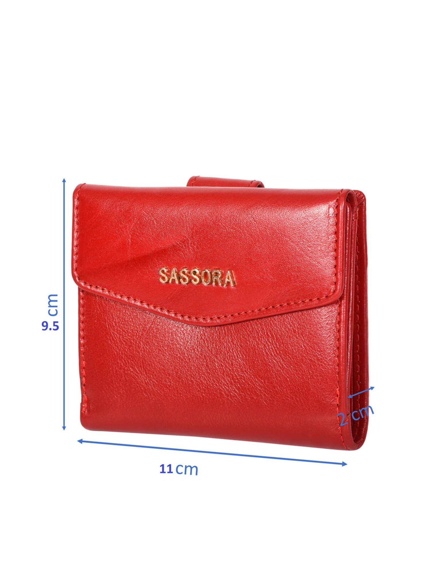 SASSORA Red Solid Rfid Bi-Fold Wallet for Women