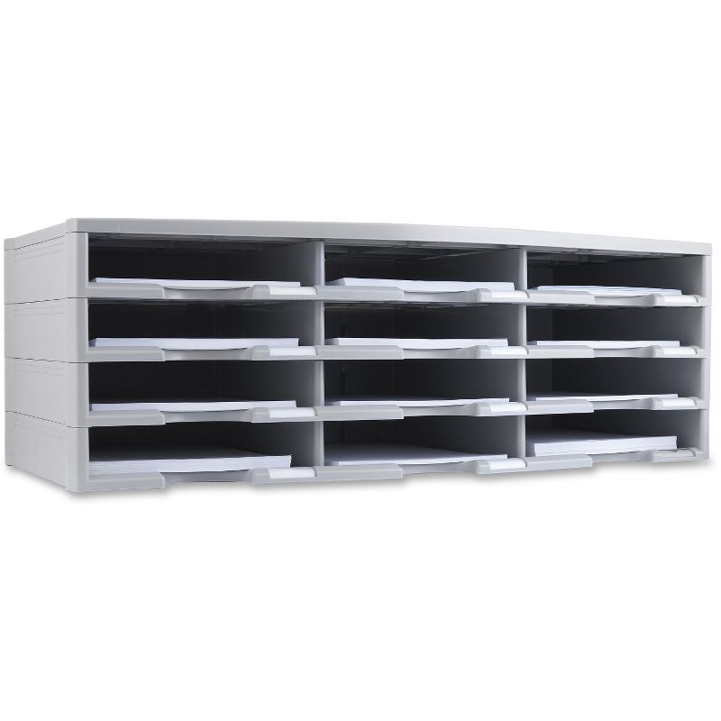 Storex Literature Organizer 12 Section 10 5/8 x 13 3/10 x 31 2/5 Gray 61601U01C