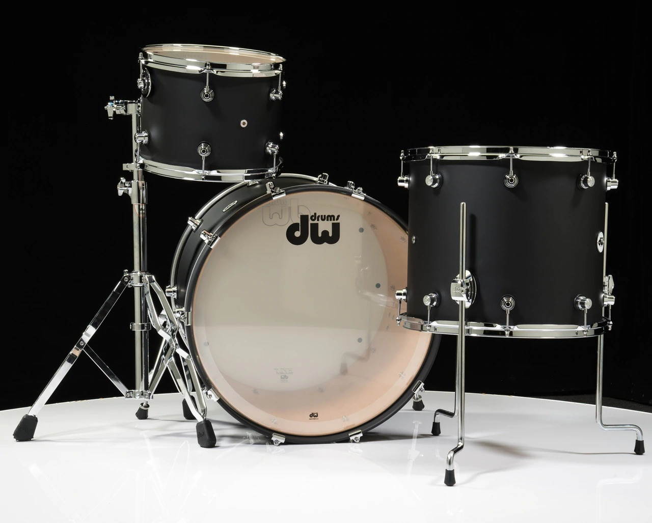 DW Design Series 3pc Drum Set 12/16/22 - Black Satin