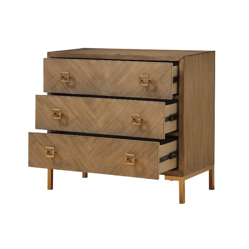 Brunswick 3 Drawer Chest Powdered Brown - Treasure Trove Accents