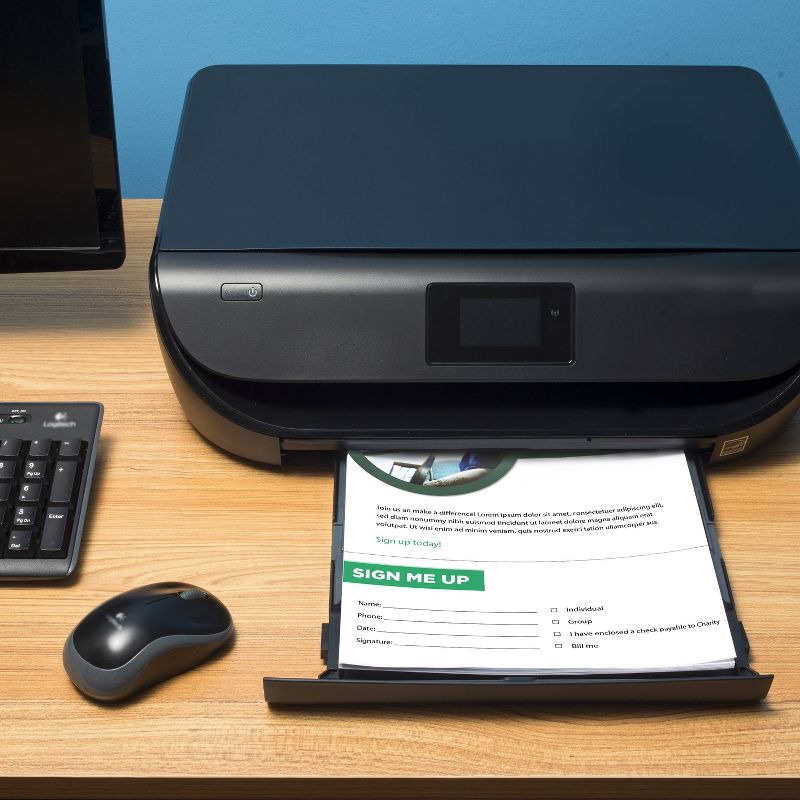 5pk 500 Sheets/Pack 20lb 3.66" From Bottom Perforated Paper 8.5"x11" White - PrintWorks