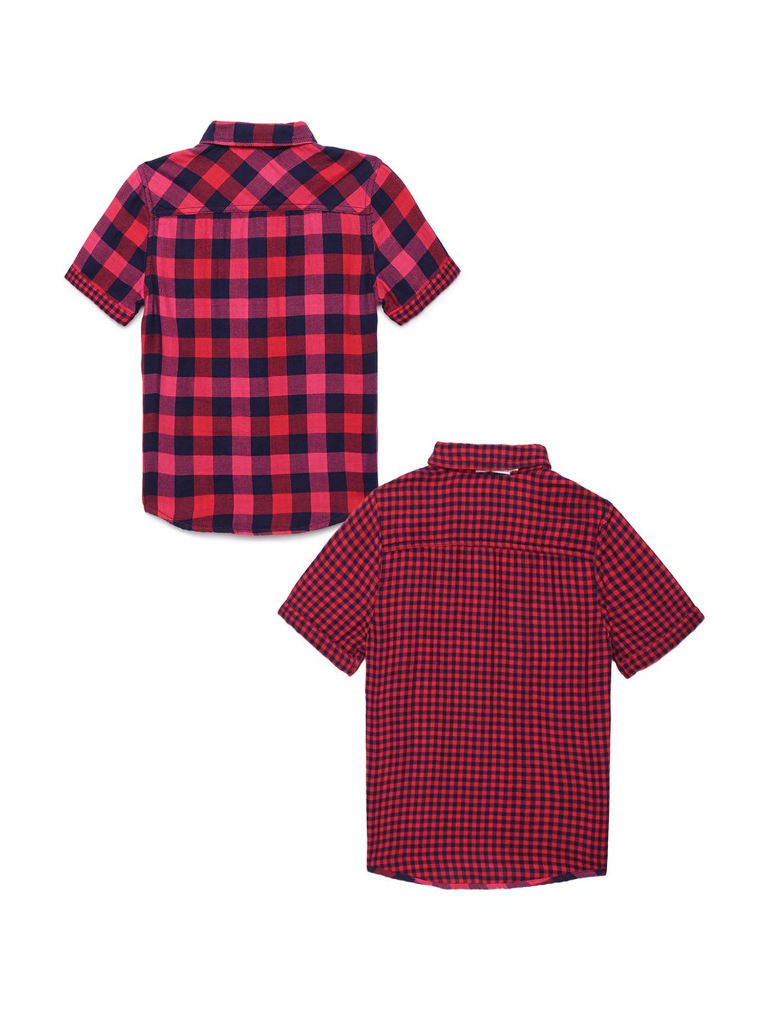 Under Fourteen Only Kids Multicolor Checks Reversible Shirt