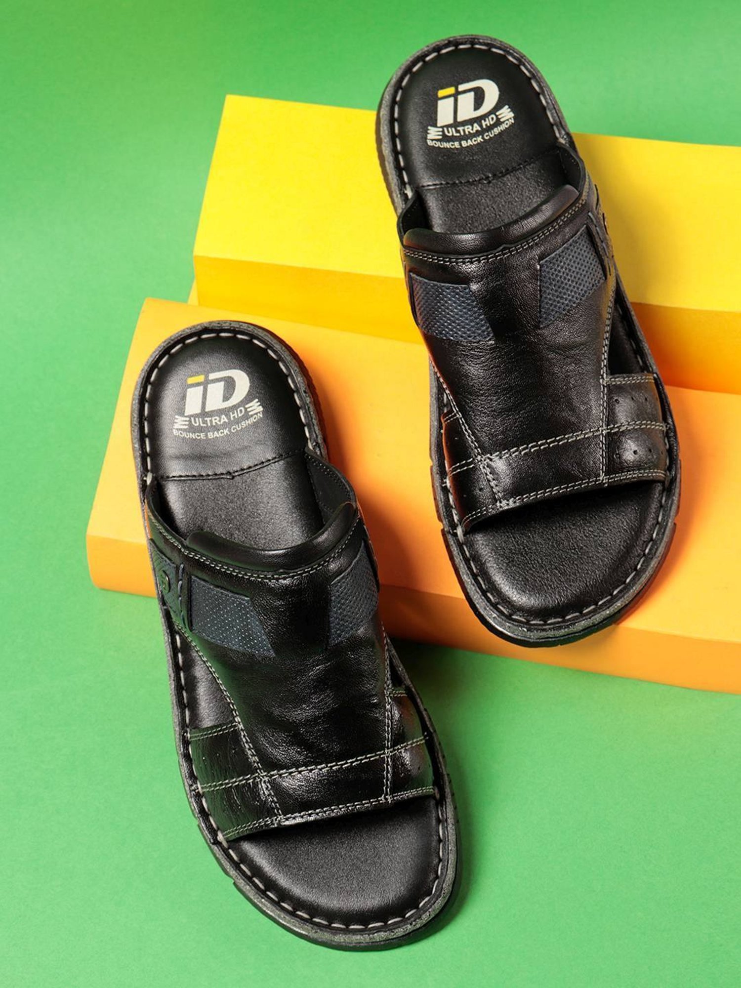 ID Men's Black Casual Sandals