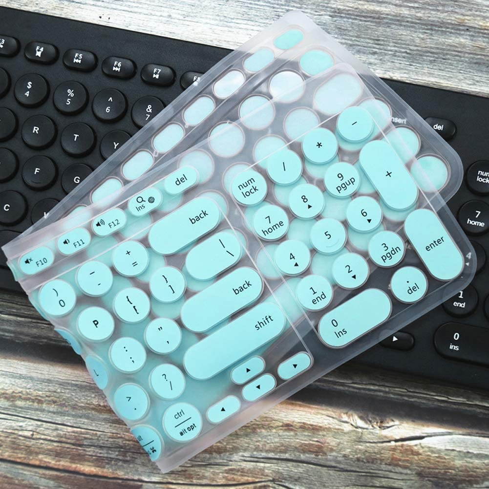 Lapogy Keyboard Cover Skin for Logitech K200 MK200 K260 MK260 K270 MK270,Logitech Keyboard Accessories, Ultra Thin Silicone Keyboard Protector Skin,Mint&hellip;