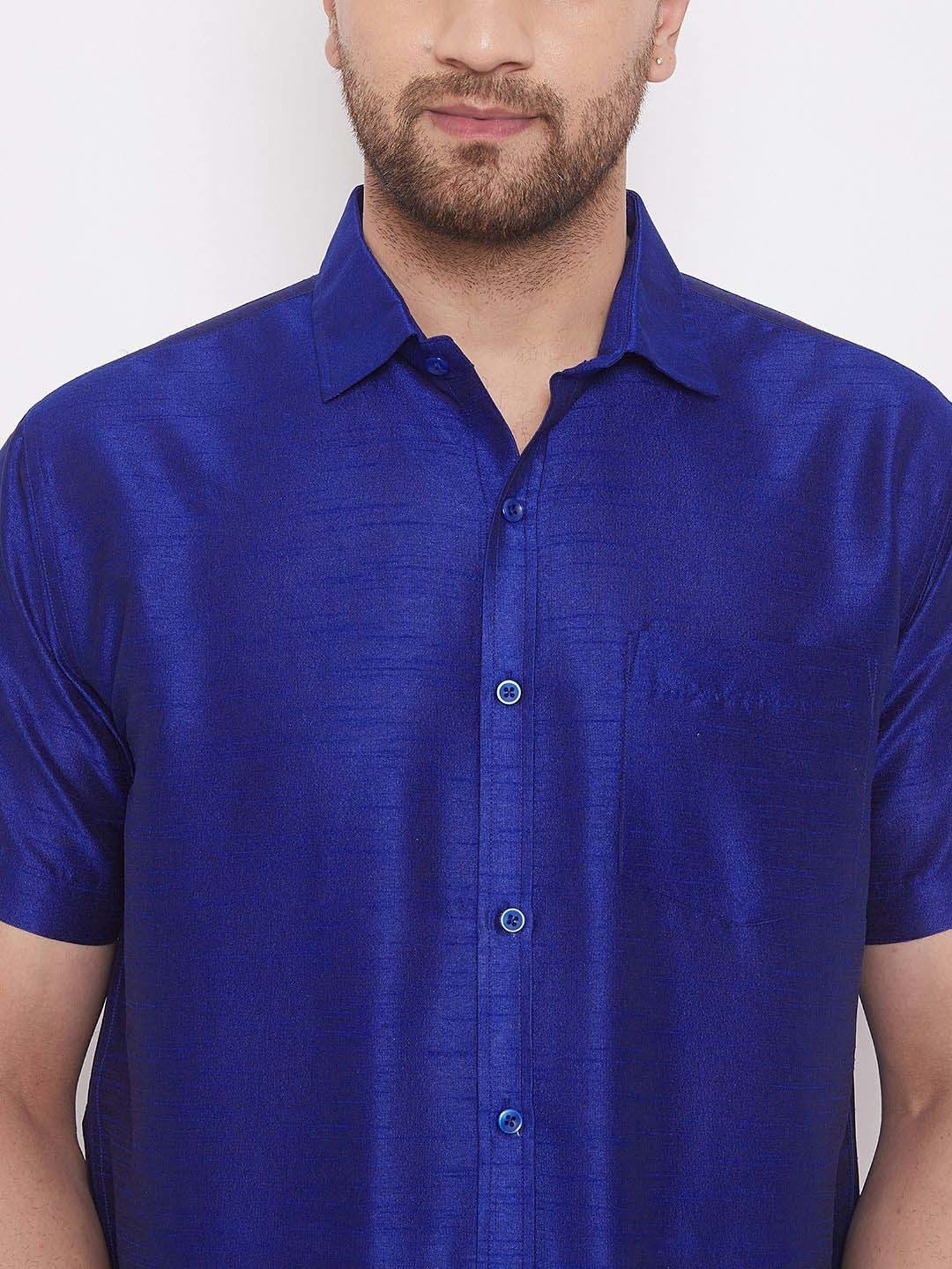 Ramraj Red Cotton Regular Fit Shirt