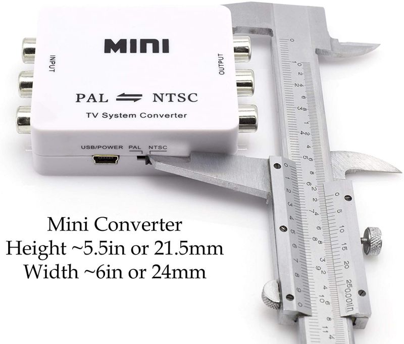 NTSC to PAL Converter Kit - TV Converter from PAL to NTSC - Bi-Directional TV System Converter Adapter with Two RCA Cables - (White) - Does NOT Convert Actual DVD OR VHS, ONLY Output