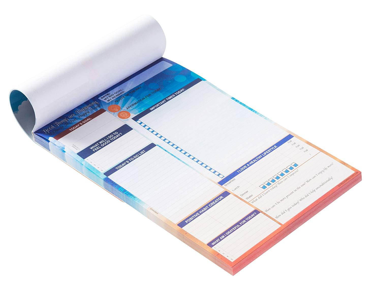 90 Day Planner - A Daily Planner That Is Designed To Increase Happiness, Productivity and Helps You To Achieve Your Goals. A All-in-One Planner Pad System (6" x 9" Blue Sea)