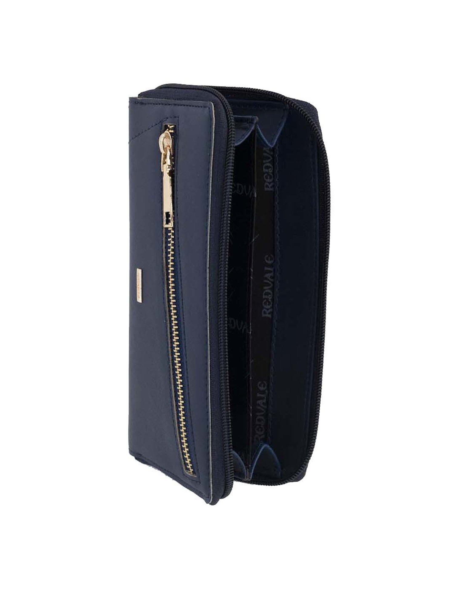 REDVALE Navy Textured Zip Around Wallet for Women