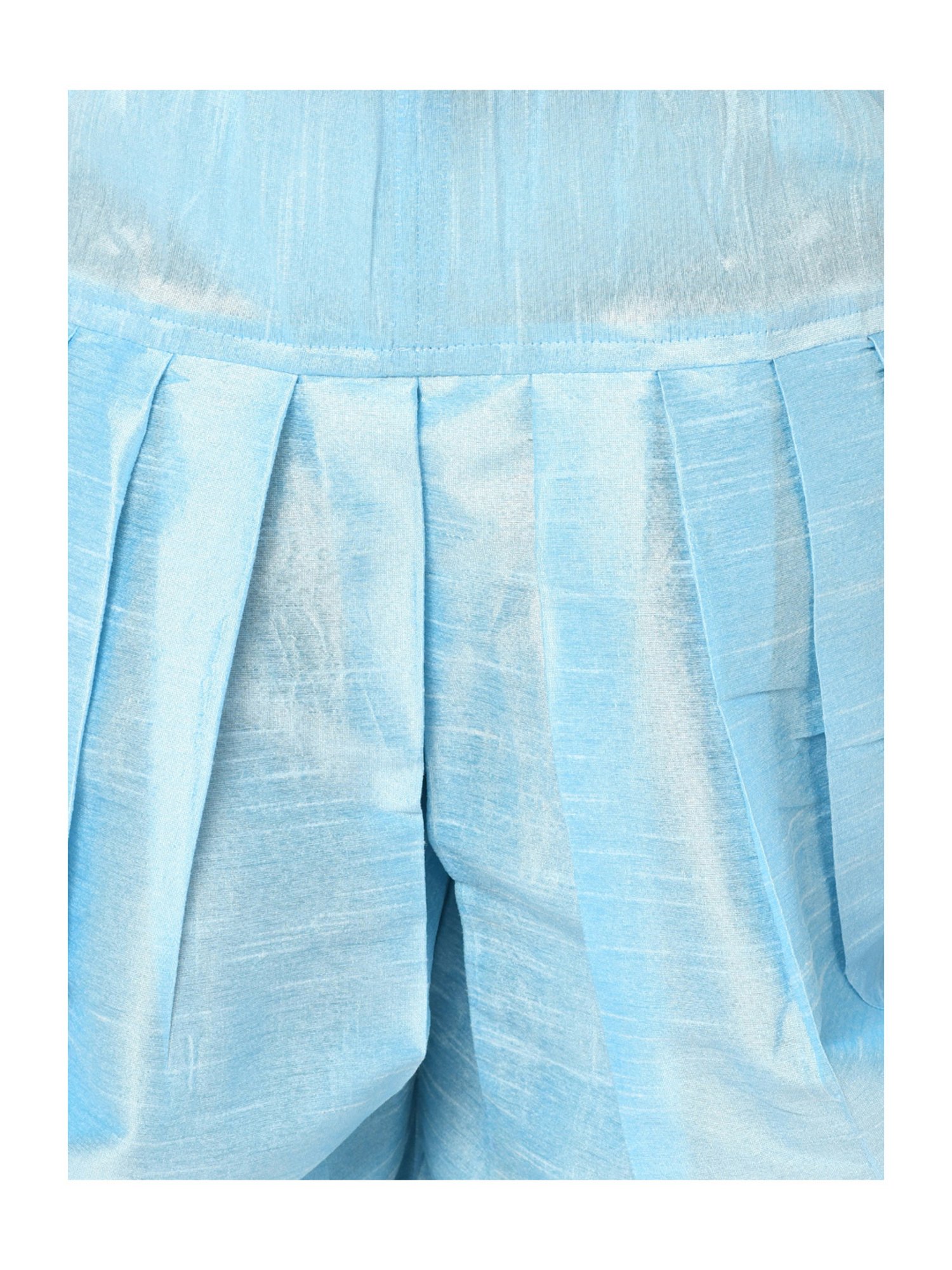 Deyann Kids Blue Solid Full Sleeves Kurta with Patiala