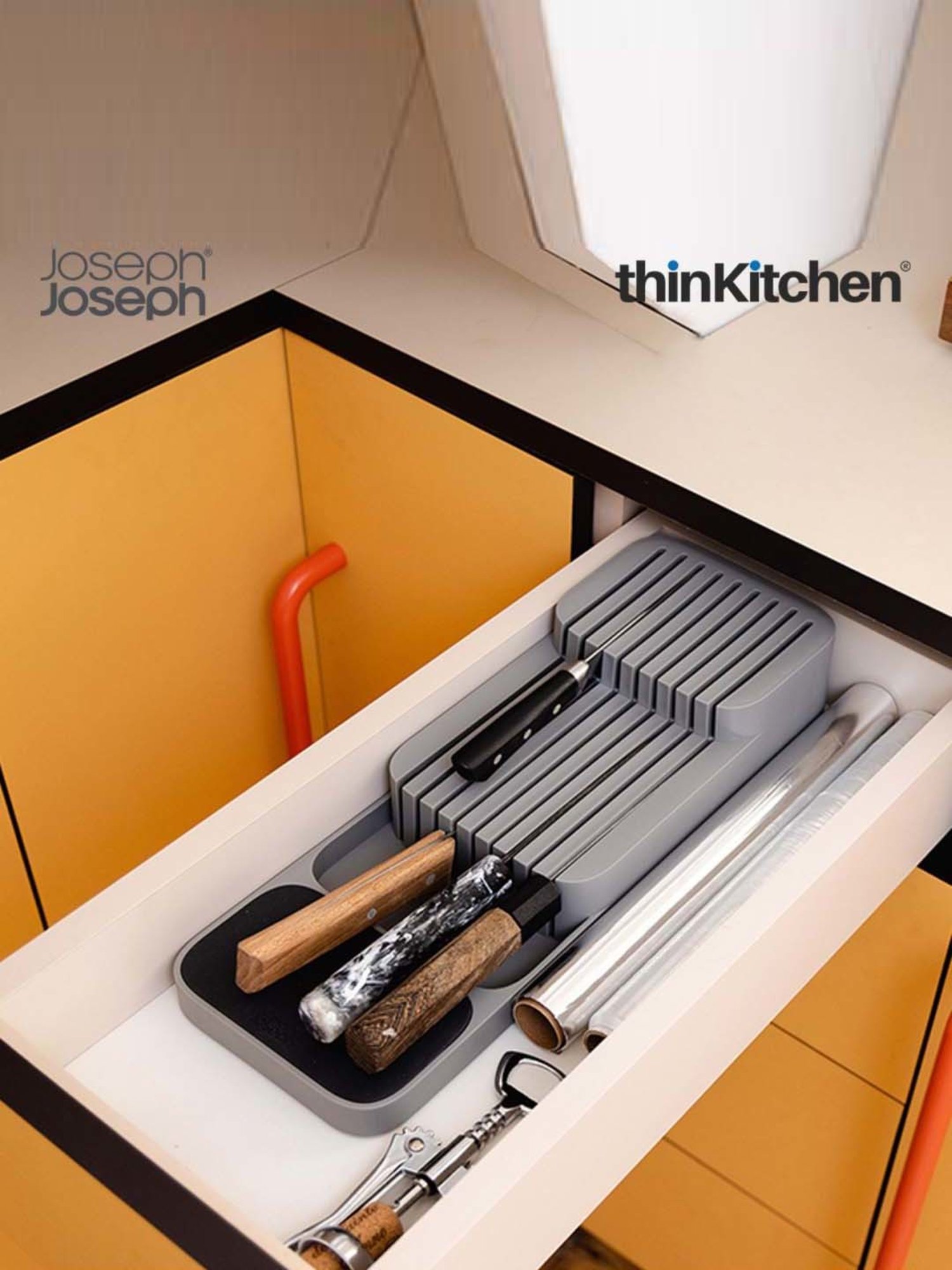 Joseph Joseph Grey Abs/Steel/Aluminium Drawerstore Compact Knife Organiser