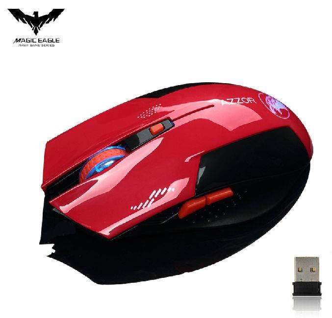 RED 2.4GHz Wireless 6D Rechargeable 2400DPI 6 Buttons Optical Usb Gaming Mouse