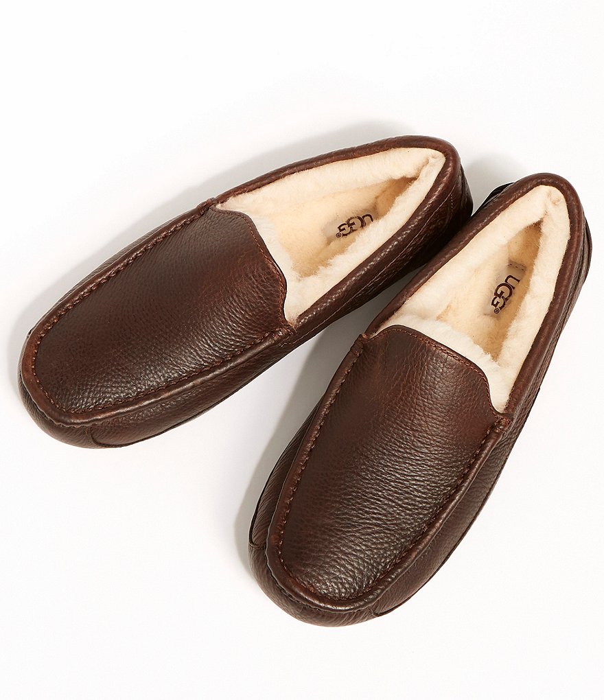 UGG&reg; Men's Ascot Leather Slip-On Slippers