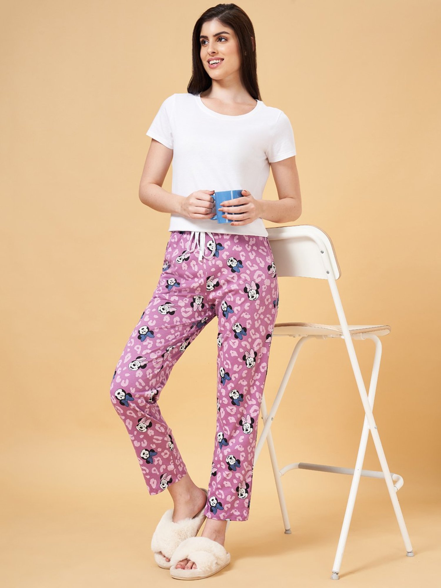 Dreamz by Pantaloons Lilac Cotton Printed Pyjamas