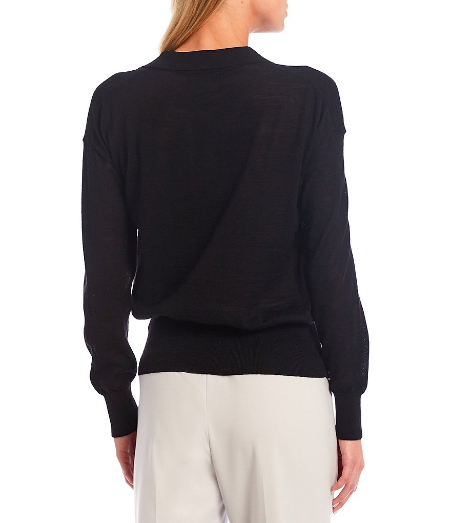 Alex Marie Rosa 3/4 Sleeve Button Front Round Neck Cardigan