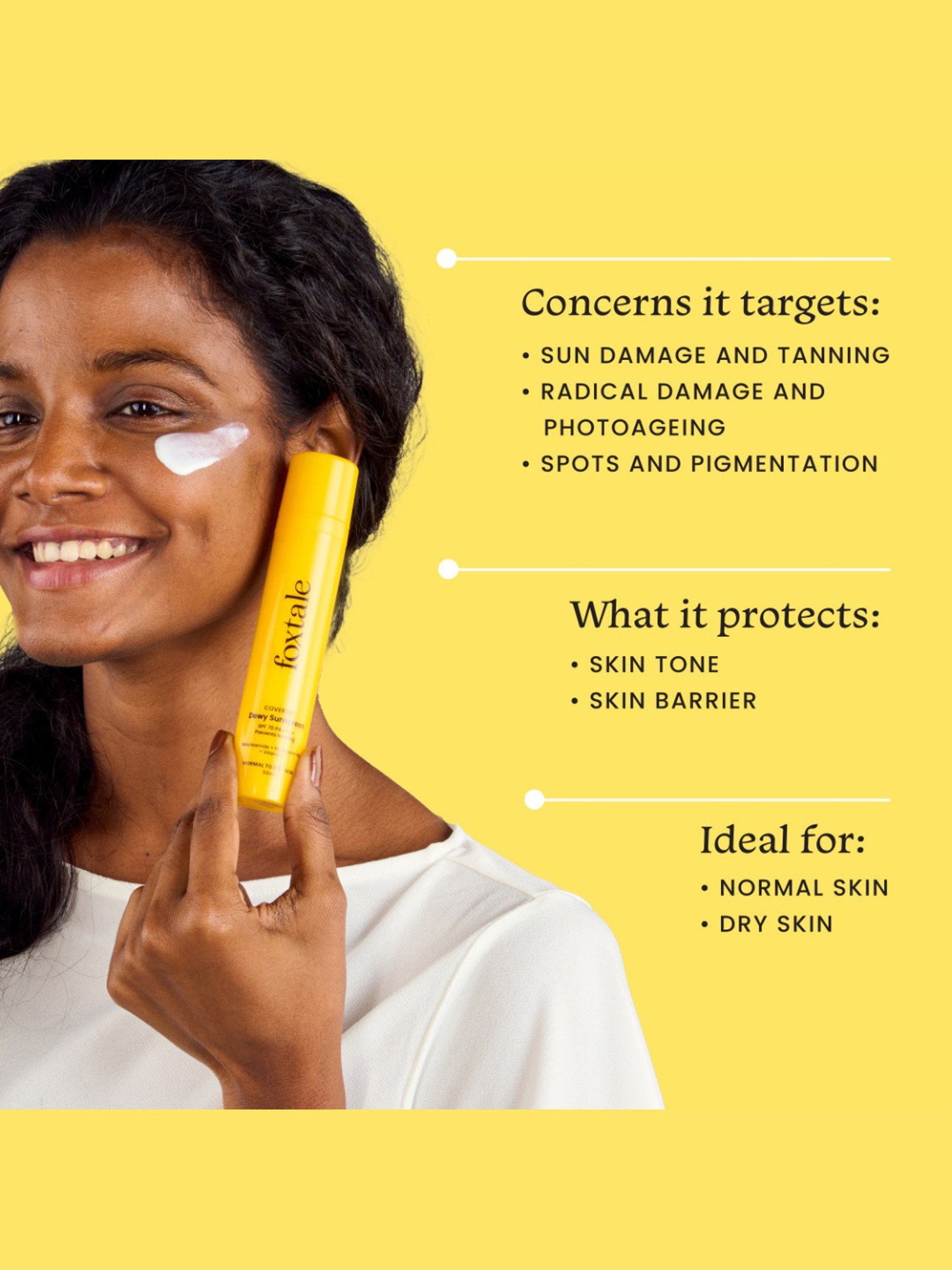 Foxtale Cover Up Dewy Sunscreen SPF 70 PA++++ - 50 ml