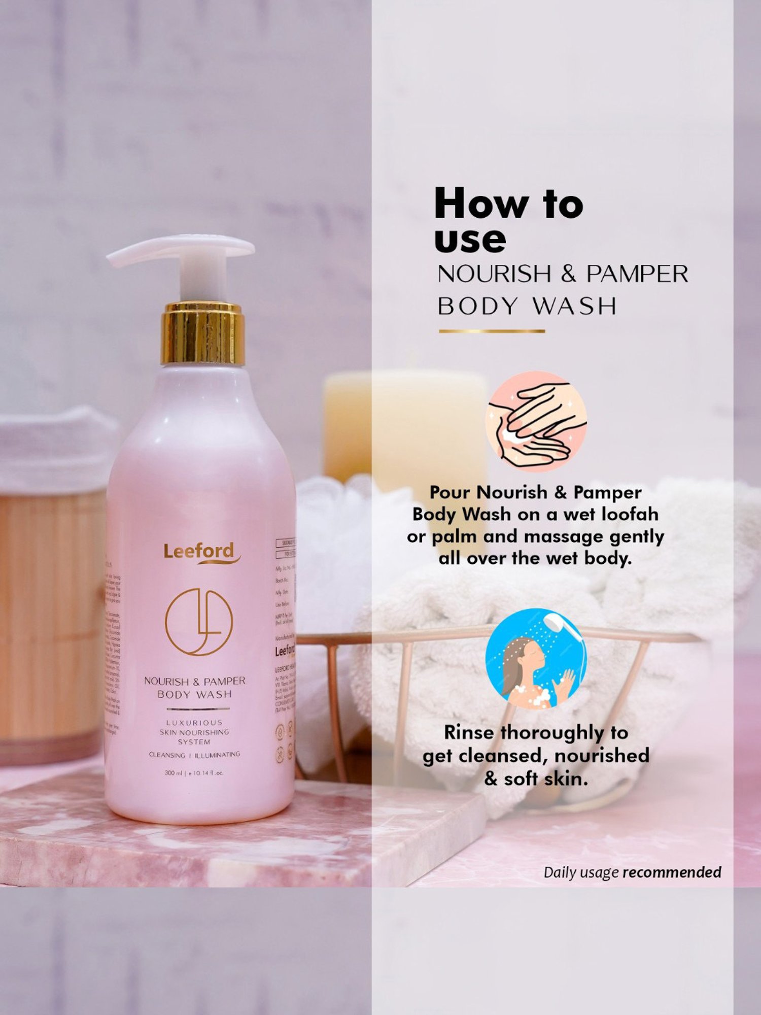 Leeford Nourish & Pamper Body Wash - 300 ml