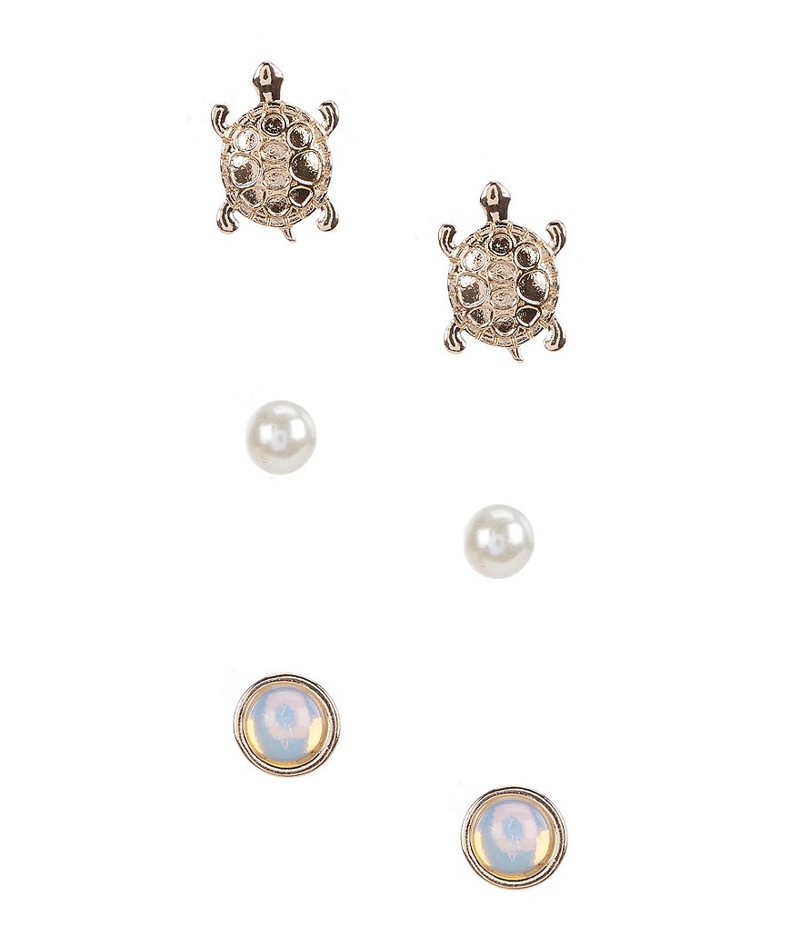 Sea Life Trio Stud Earrings Set