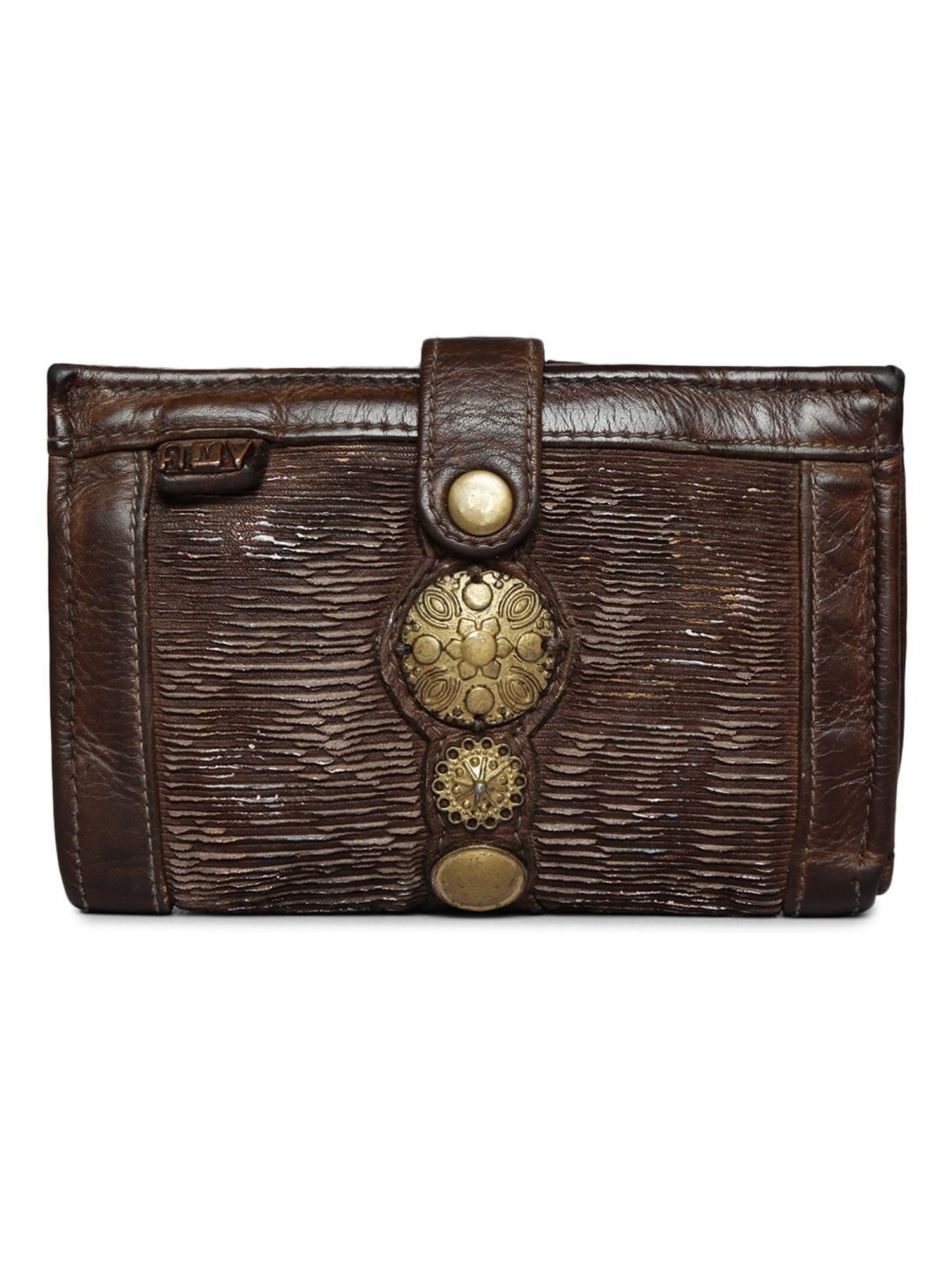 Art N Vintage Silvia Brown Leather Textured  Bi-Fold Wallet for Women
