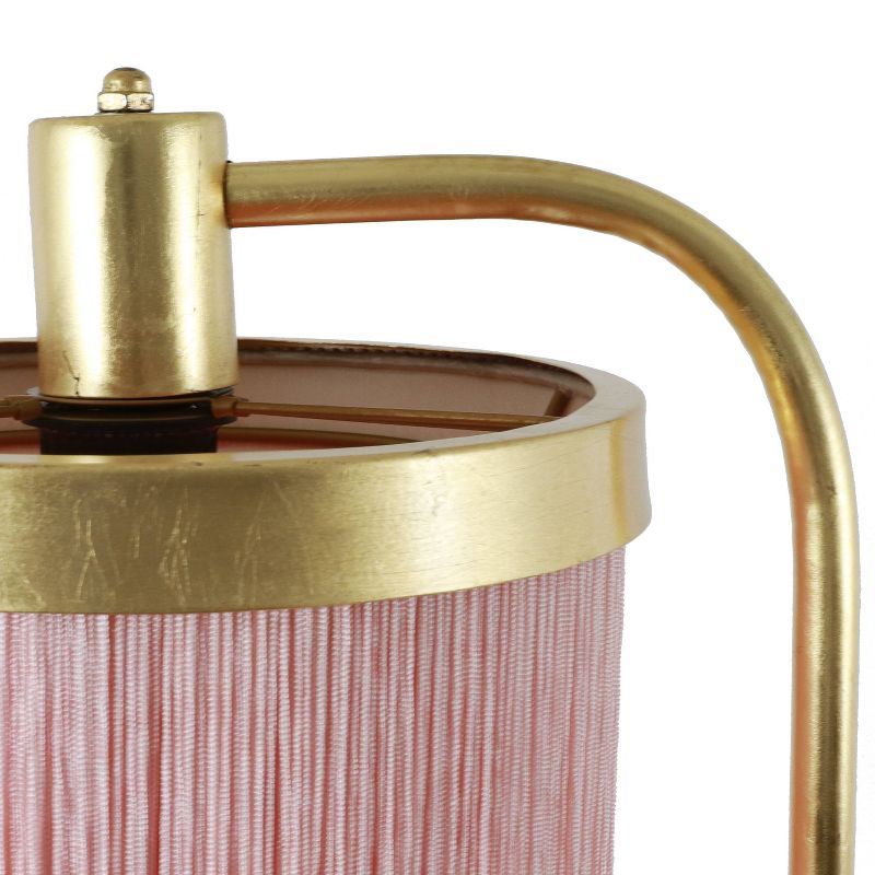 59.75" Framboise Fringe Shade Floor Lamp Gold Leaf - Decor Therapy