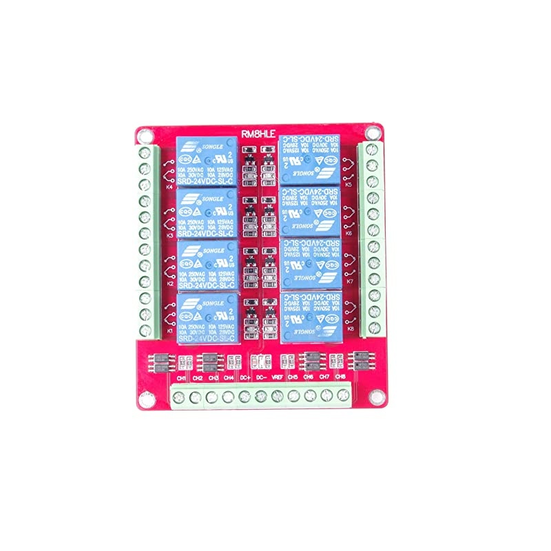 DC 24V 8-Channel 10A Relay Control Module Bi-Directional Isolated Control Module High Low Level Trigger (DC 24V, 10A 8-Channel)