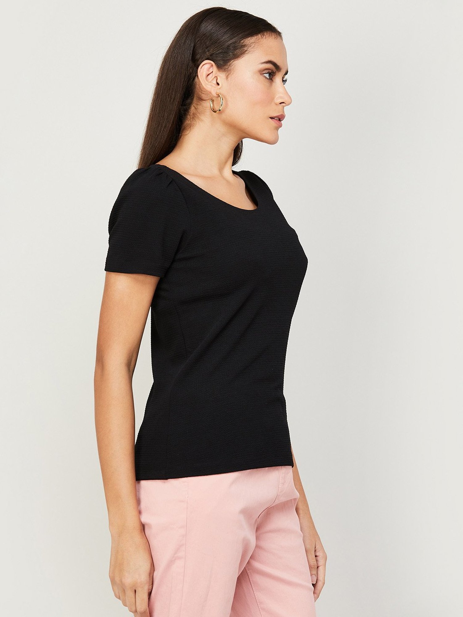 Code by Lifestyle Black Regular Fit Top