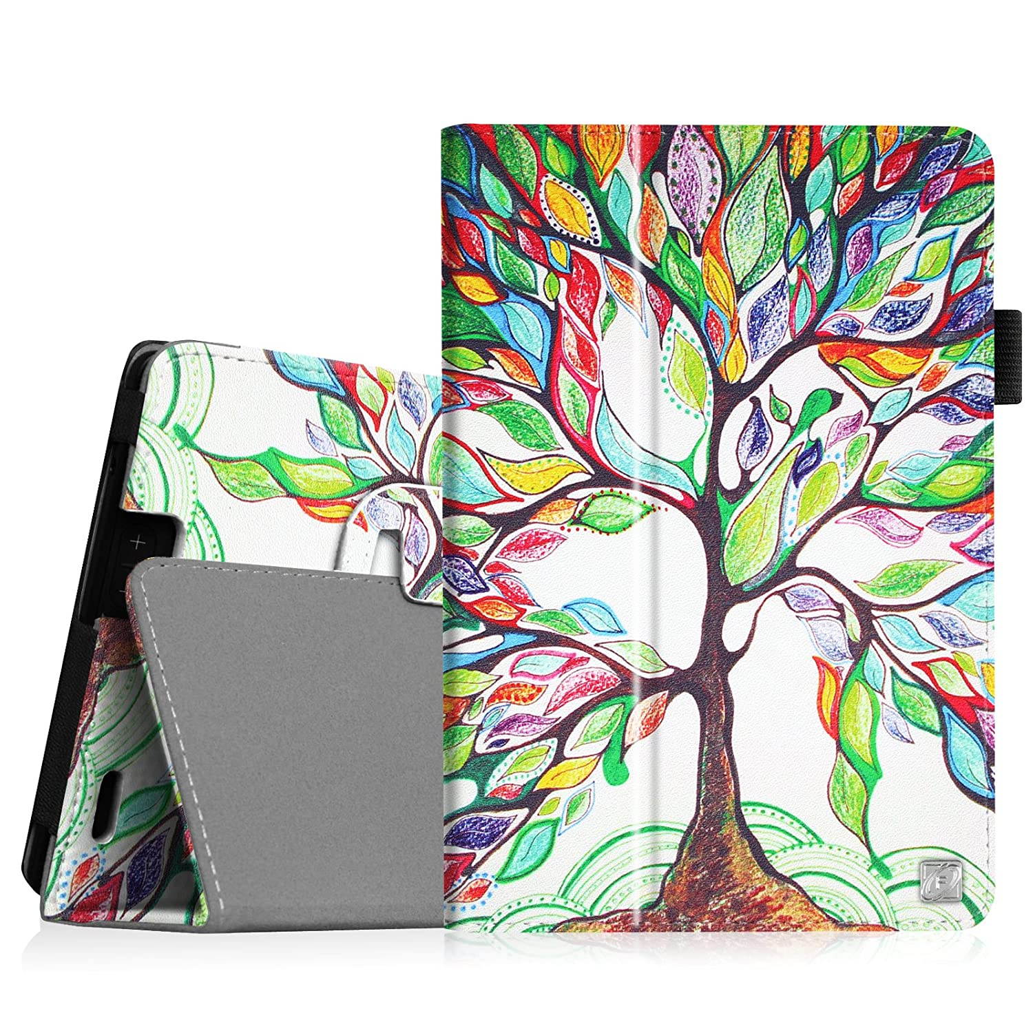 Fintie Folio Case for Kindle Fire HD 7" (2013 Old Model) - Slim Fit Folio Case with Auto Sleep/Wake Feature (Will only fit Amazon Kindle Fire HD 7, Previous Generation - 3rd), Love Tree
