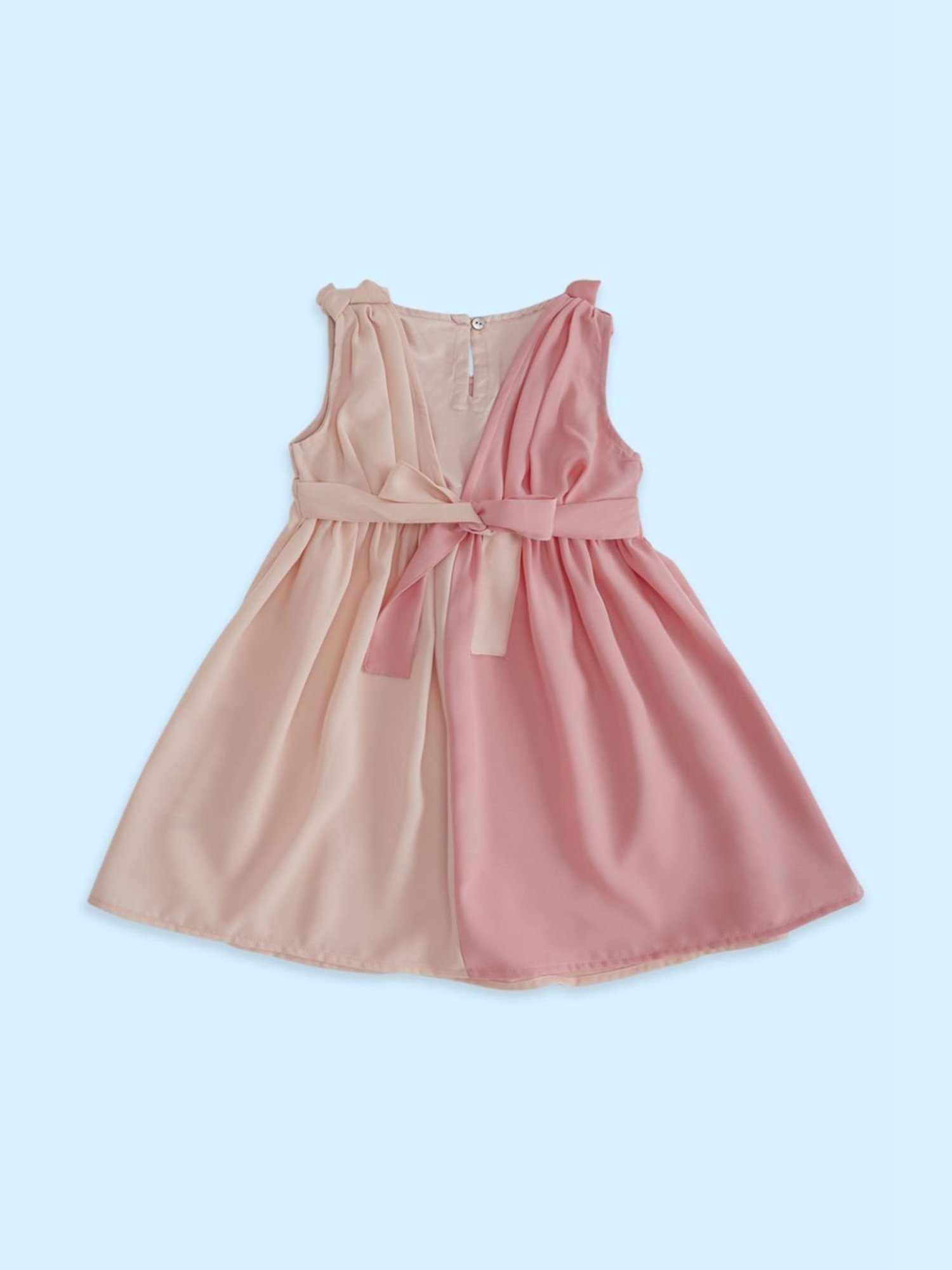 Pantaloons Junior Pink Cotton Regular Fit Dress