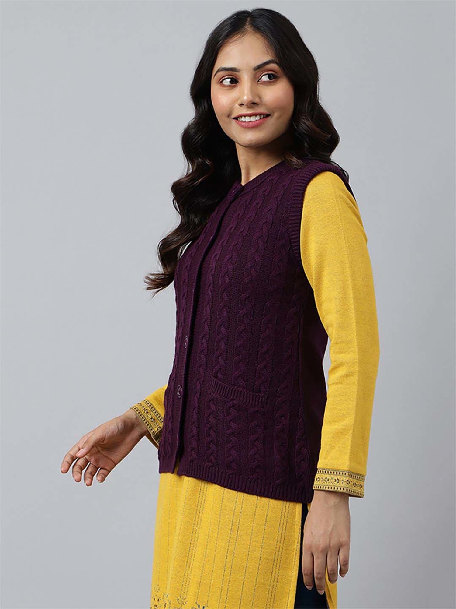 Aurelia Purple Regular Fit Sweater
