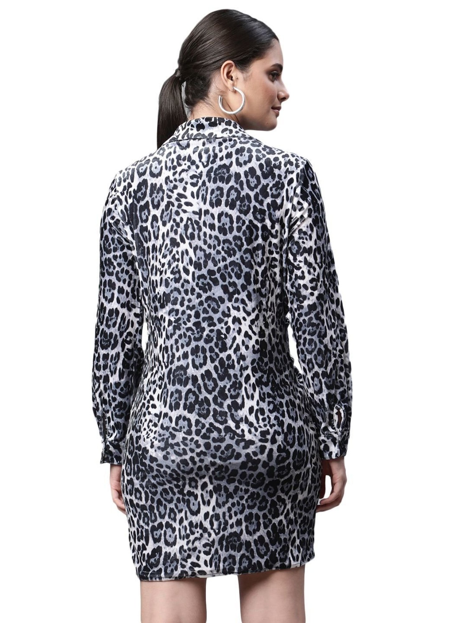 Global Republic Grey Animal Printed Shift Dress