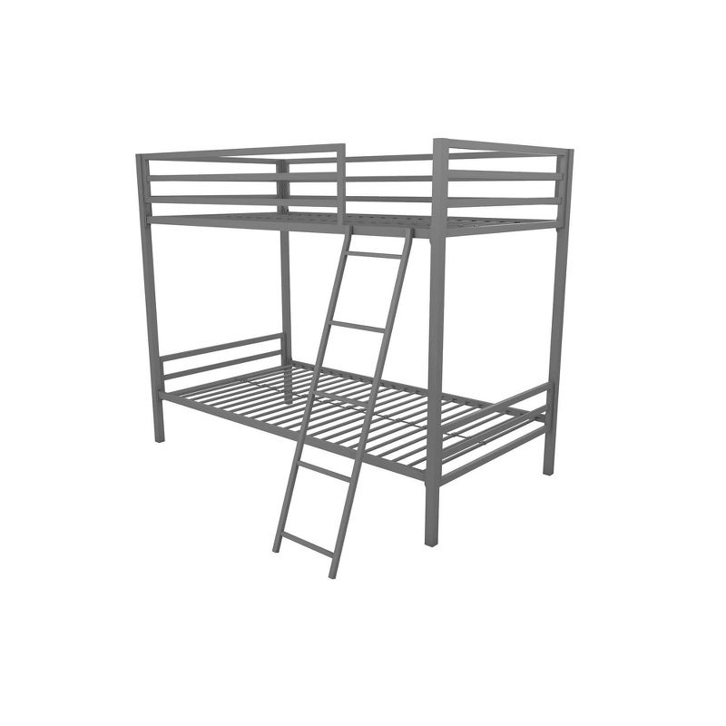 Twin over Twin Maxwell Metal Bunk Bed Gray - Novogratz