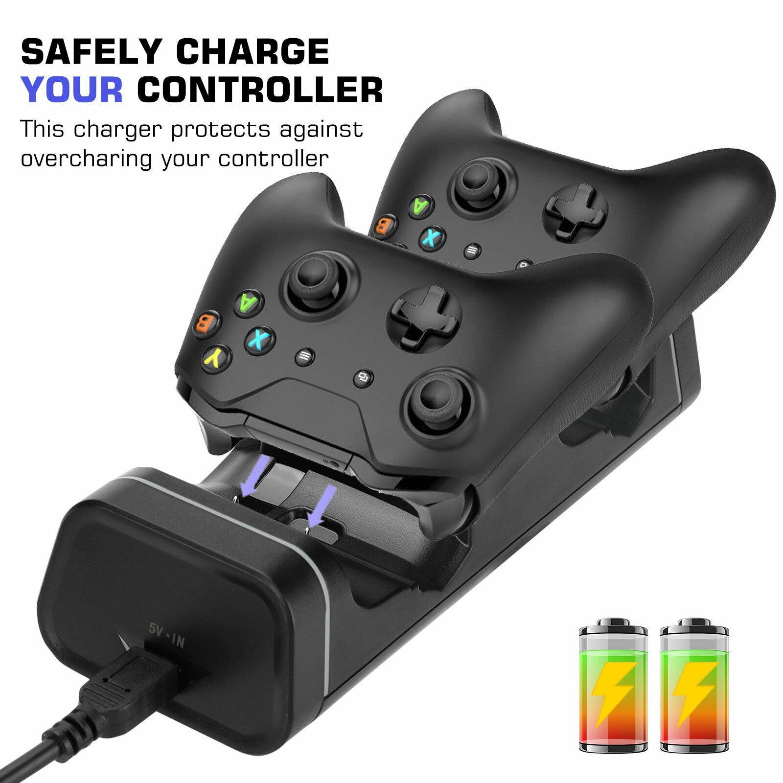 Xbox One S Cooling Dock, Xbox One S Vertical Stand with 3 High Speed Cooling Fans & 2-Port USB Charging & Data Syncing for Xbox One S Gaming Console