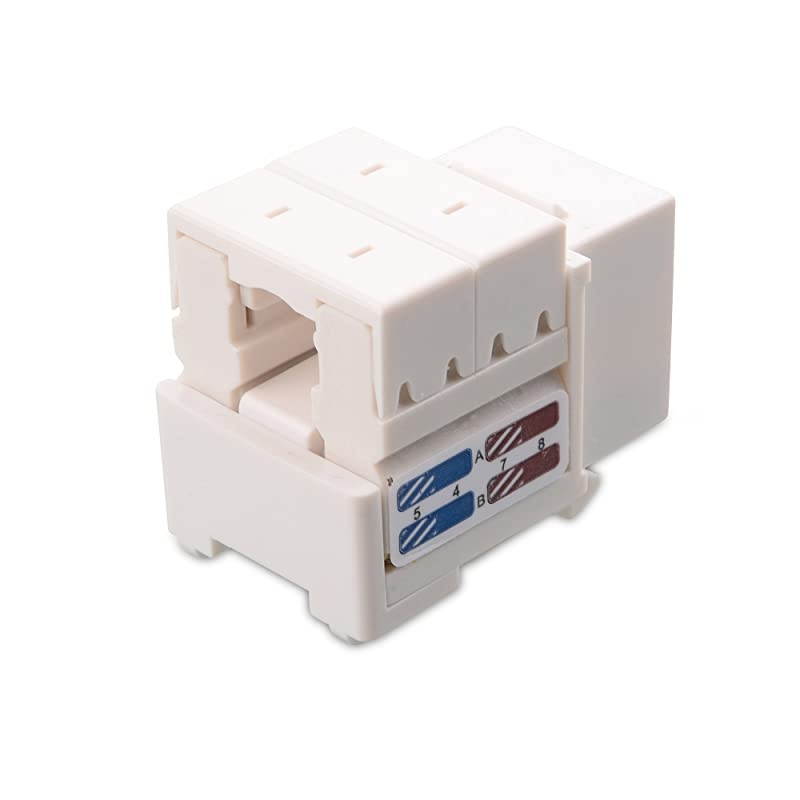 UL Listed 25Pack RJ45 Keystone Jack in White and Keystone PunchDown Stand