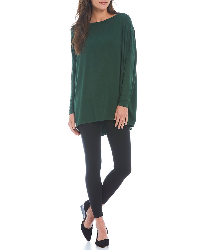 Bryn Walker Dimitri French Terry Long Dolman Sleeve Boat Neck Tunic