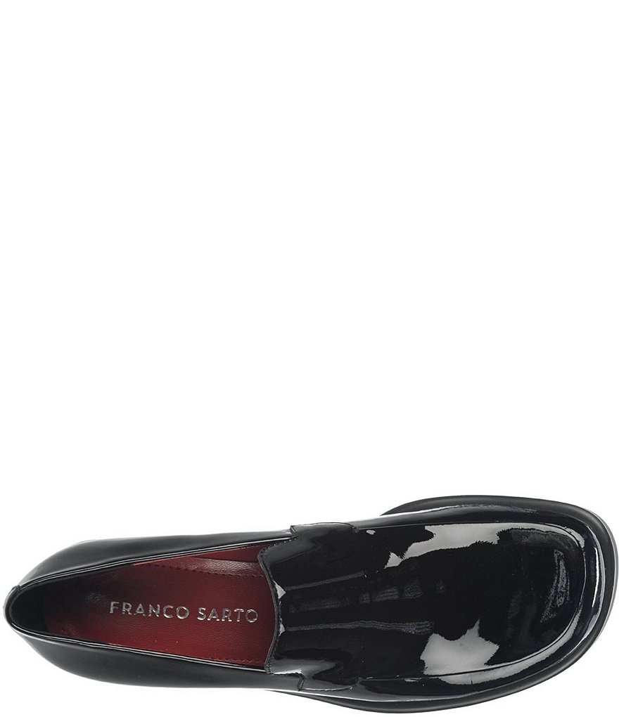 Franco Sarto Bocca Patent Leather Block Heel Loafers