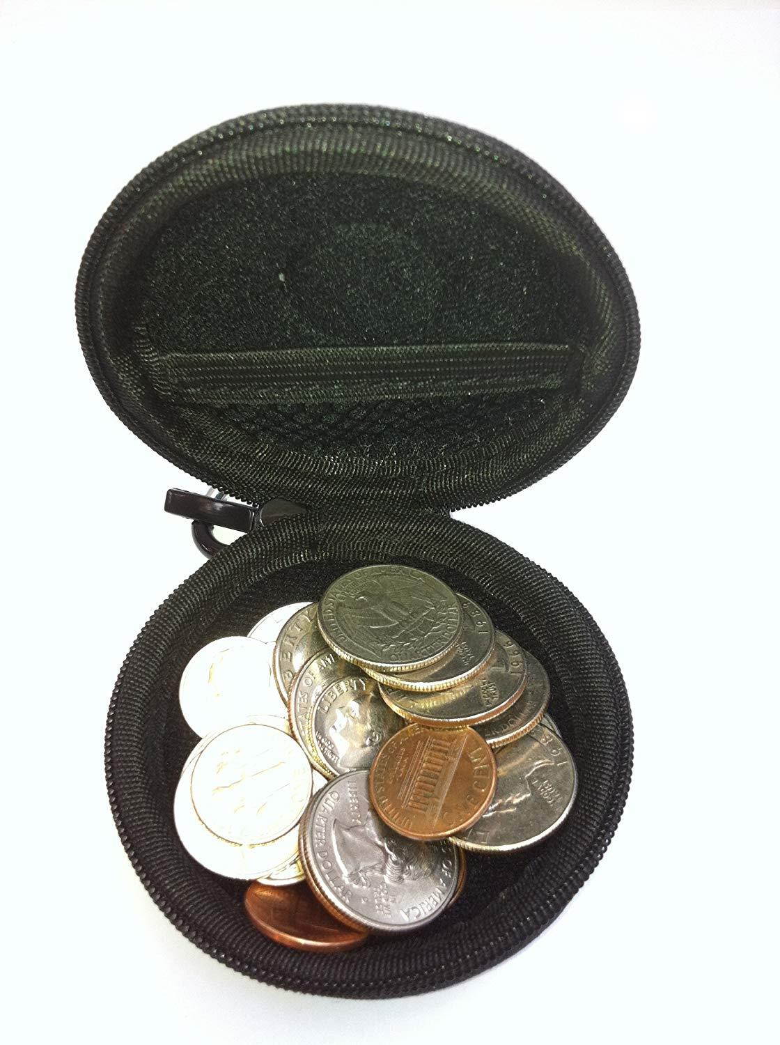 CASEBUDi Round Earbud and Phone Charger Storage Case With Carabiner | Pink Ballistic Nylon