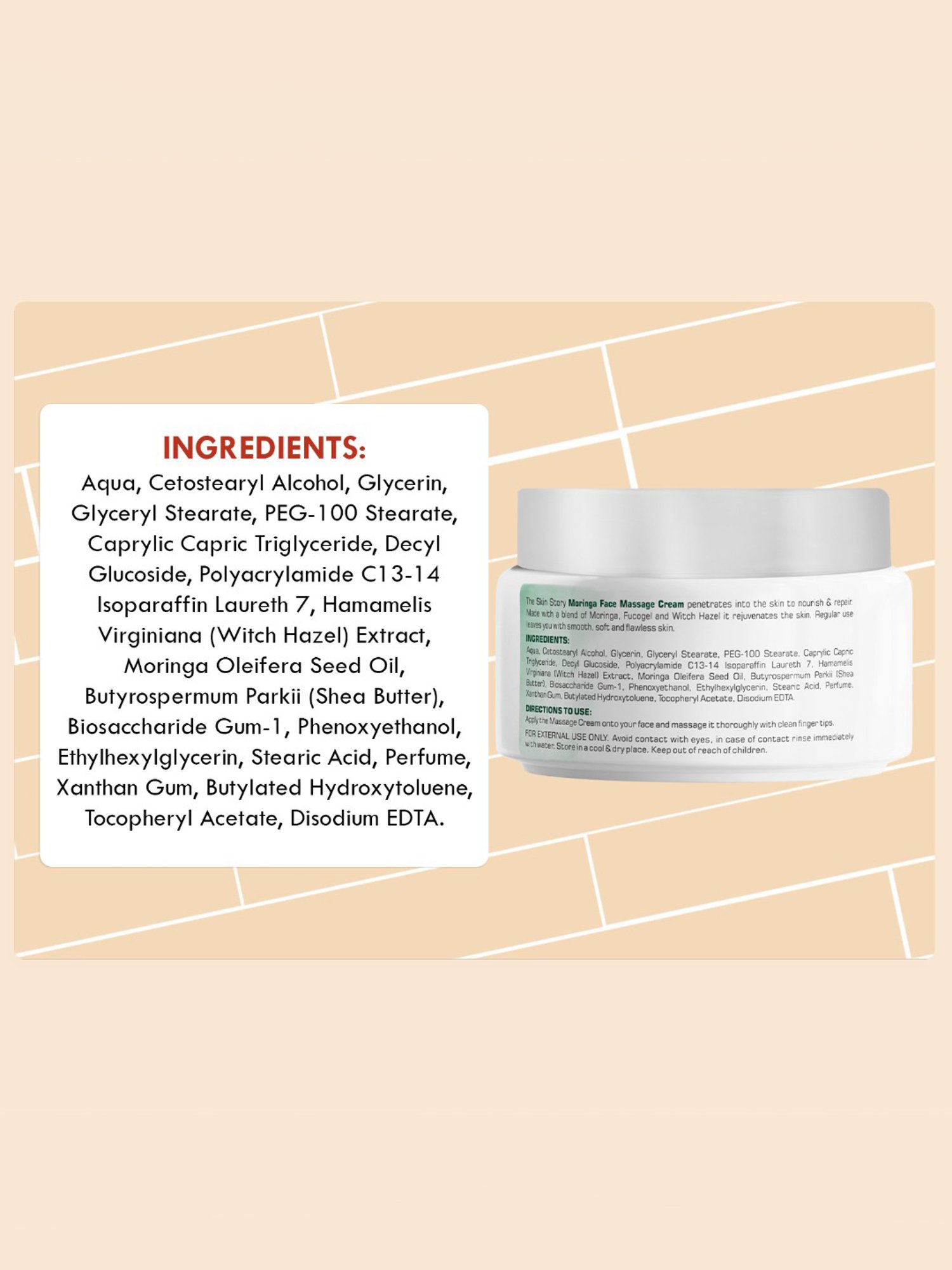 The Skin Story Moringa Face Massage Cream for Deep Nourishment - 50 gm