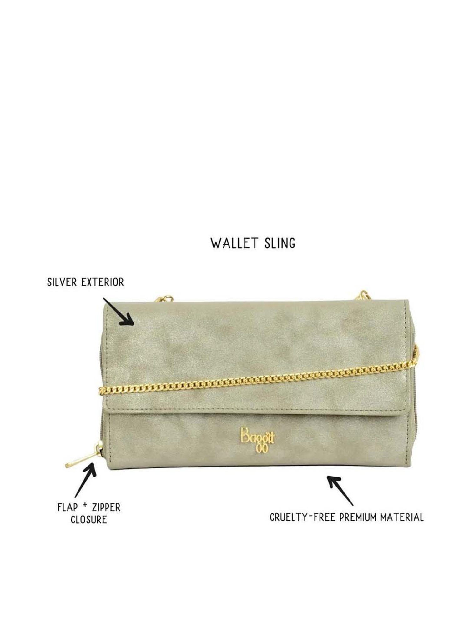Baggit Green Solid Wallet for Women