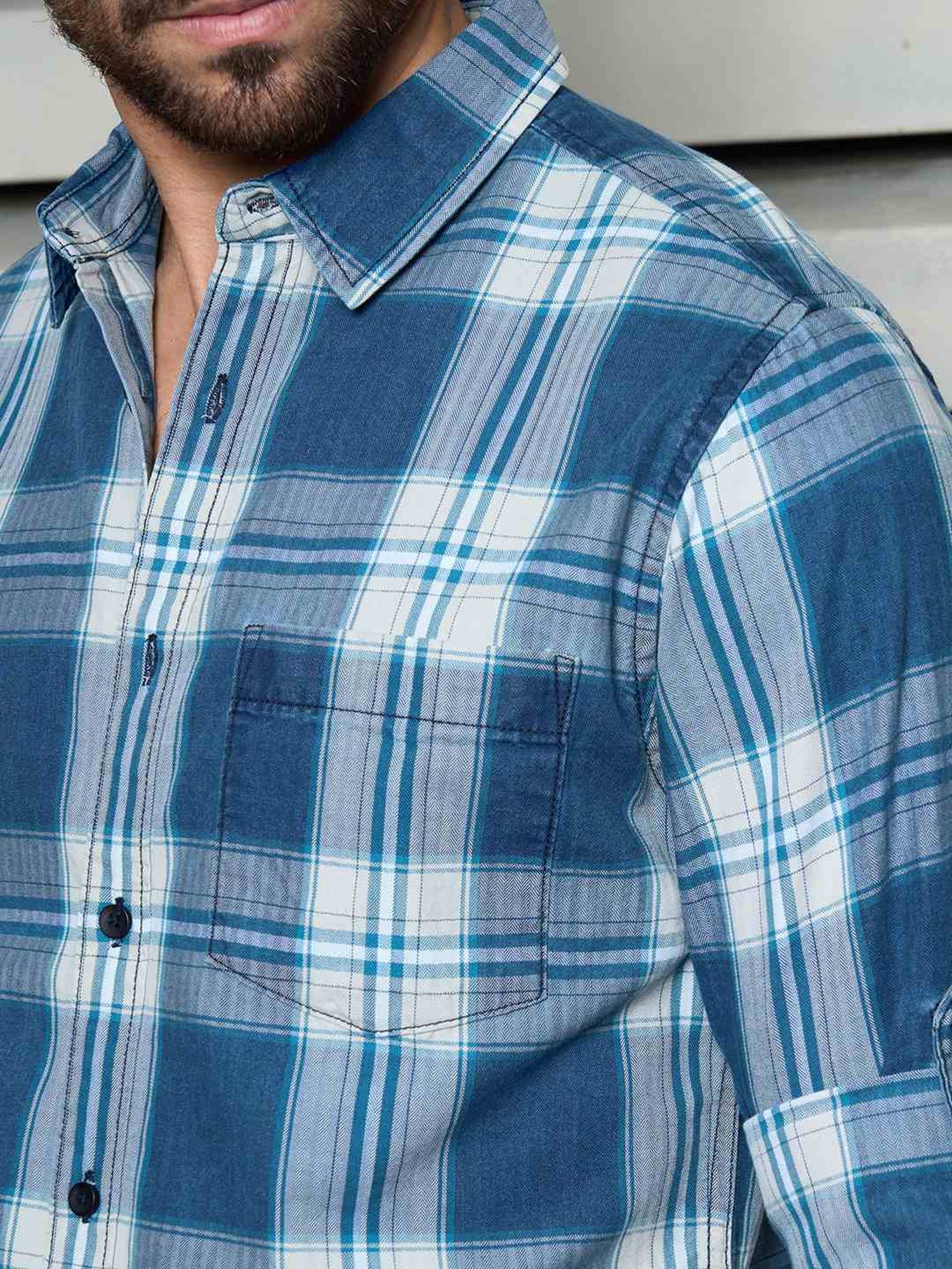 High Star Multi Cotton Regular Fit Checked Shirt