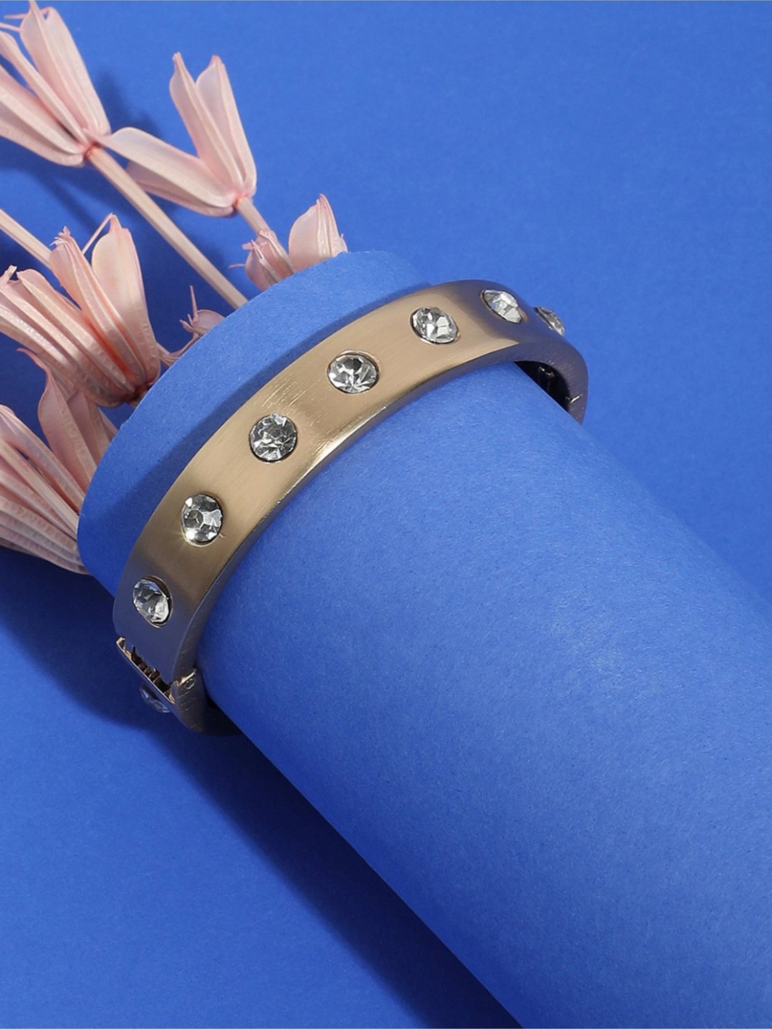 Sohi Crystal Band Golden Bracelet for Women & Girls