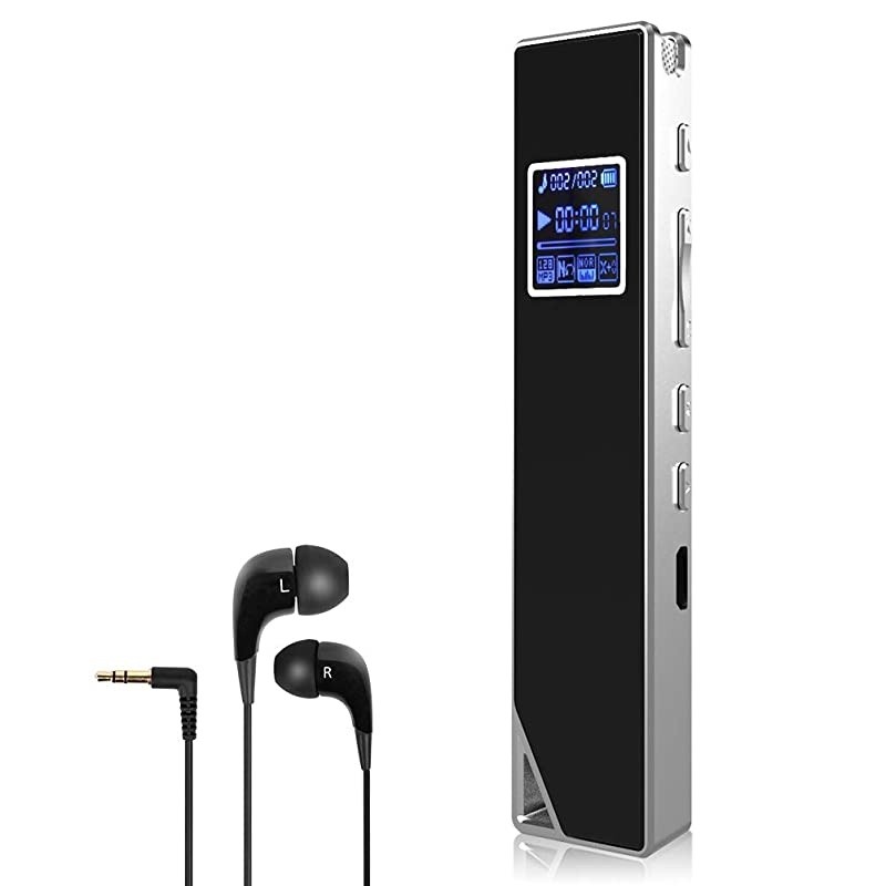 Digital Voice Recorder, 8G Double Microphone Noise Reduction Audio Voice Activated Recorder,Portable Sound Recorder MP3 Player for Lectures/Meetings/Interviews/Learning